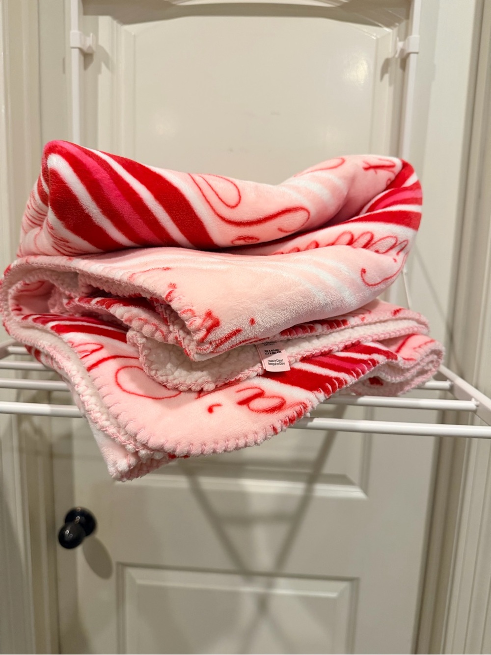 Victoria's Secret Pink & Red Fleece Throw Blanket